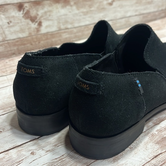 TOMS Black Suede Slip On Shoes 6M - Picture 5 of 7